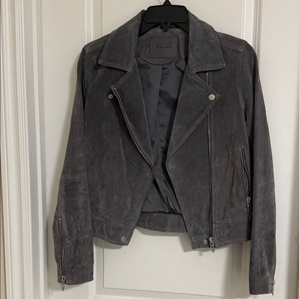 Blank NYC Charcoal suede Leather Jacket